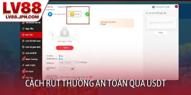 Cách rút thưởng an toàn qua USDT
