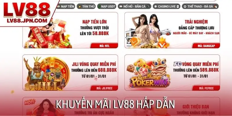 Khuyến mãi LV88 hấp dẫn